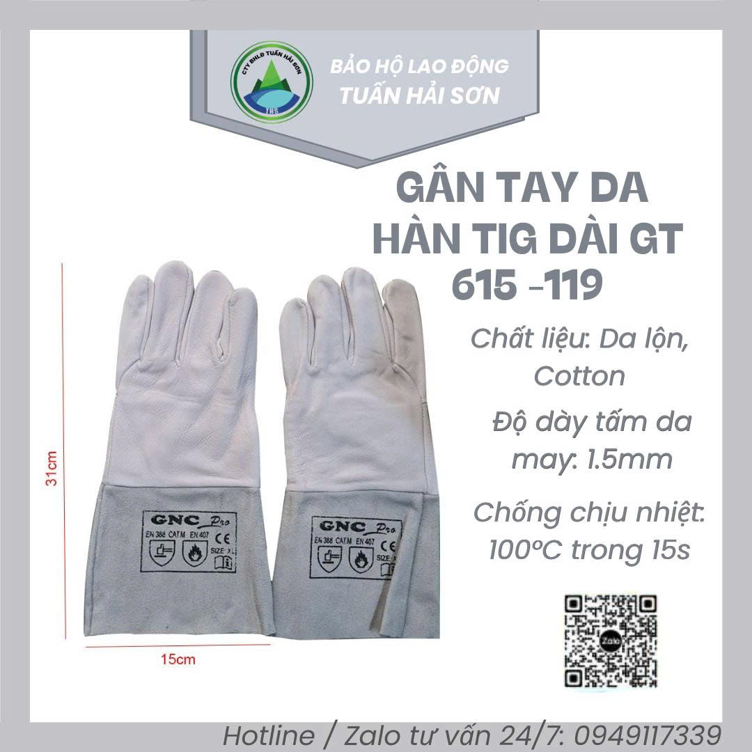 Găng tay da hàn tig dài GT615-119